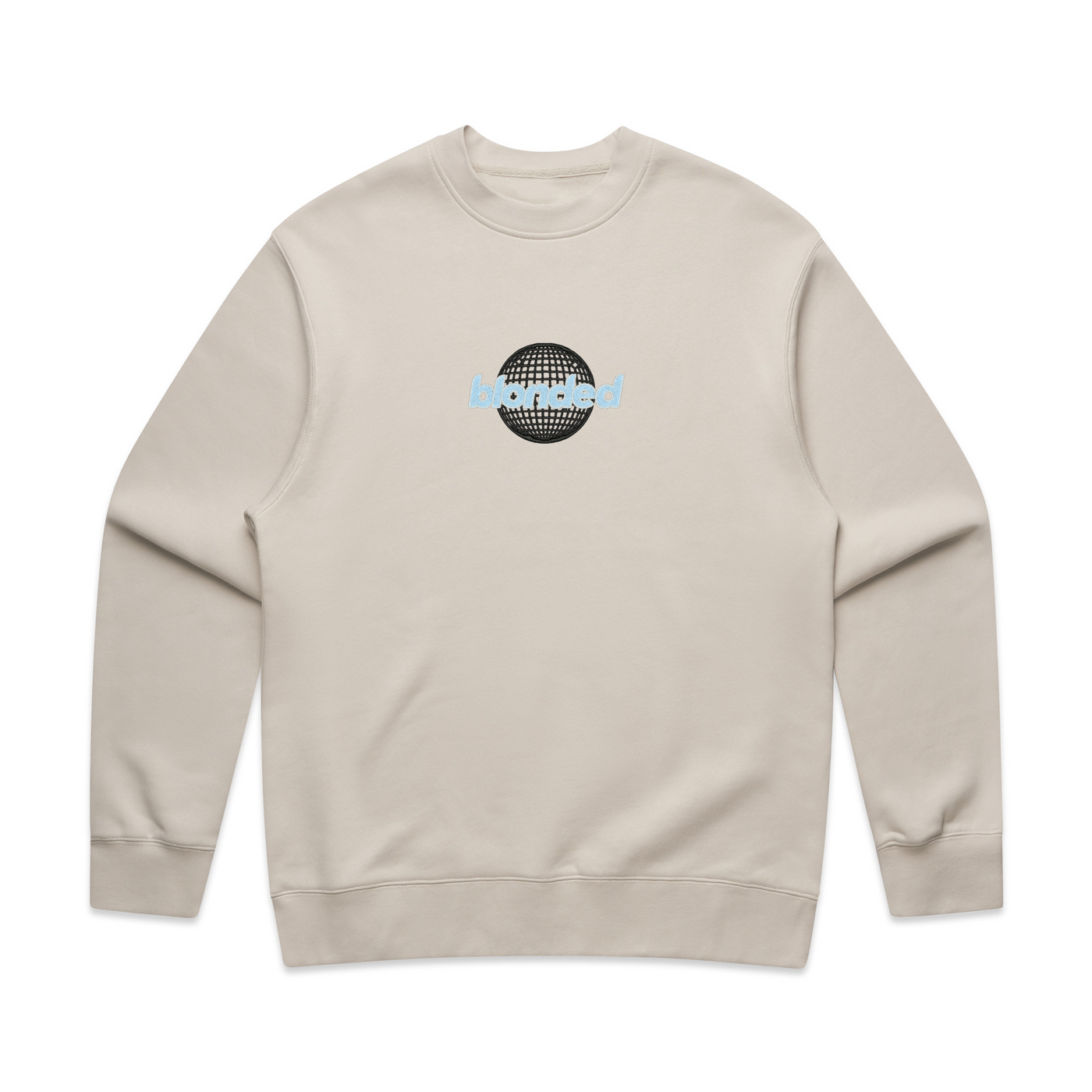 Embroidered Blonded Globe Crewneck