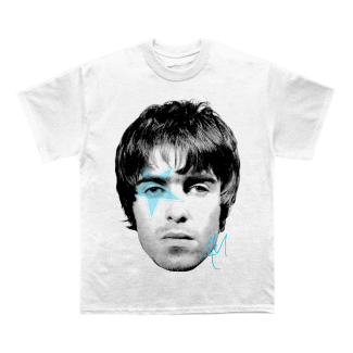 liam gallagher face t-shirt in white