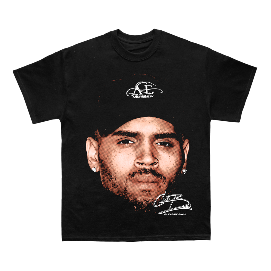 chris brown face tee